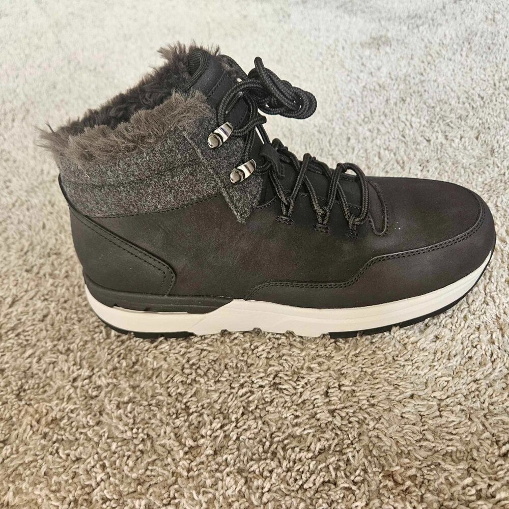 Hiking + Work Slip Resistant Steel Toe Boots Brand New Rocketport Black/Grey